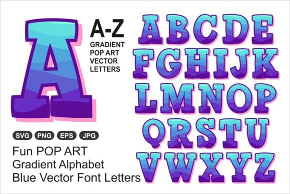 Bold Gradient Pop Letters for Vibrant Design Projects
