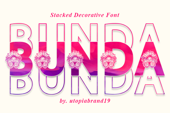 Bunda Stacked Decorative: A Natural Display Font