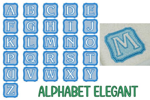 Elegant Alphabet – 7x7cm Embroidery Font for Timeless Monograms