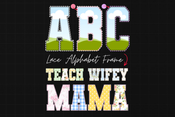 Elegant Lace Alphabet Canva Font Frame Template for Modern Design