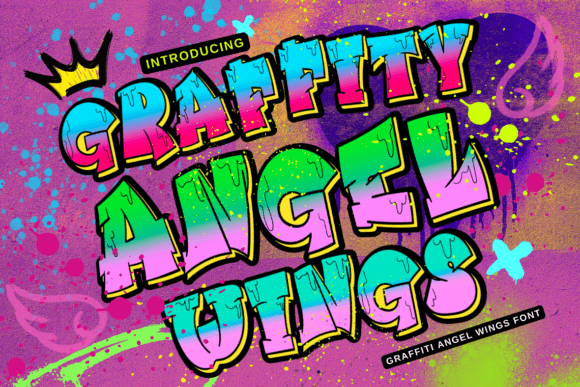 Graffiti Angel Wings: Urban Artistry in a Typeface