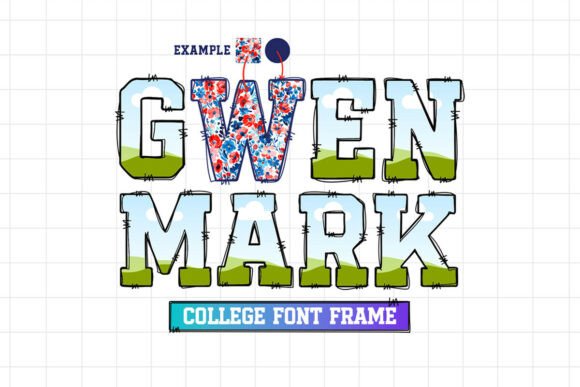 Gwen Mark Canva Font Frame Template
