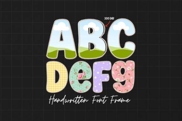 Pearl Font Alphabet Canva Frame Template
