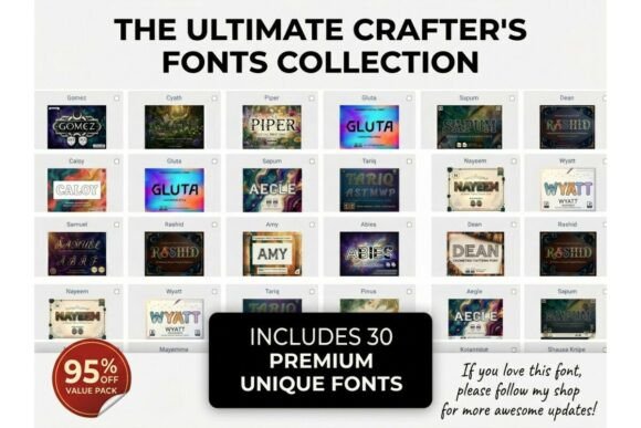 Ultimate Mega Font Bundle: 30 Premium Typefaces